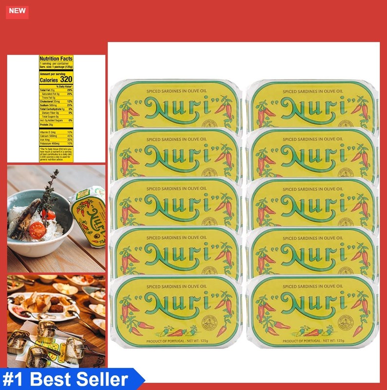 Portuguese Sardines in Spiced Olive Oil 10 Pack 4.4 oz Cans Canned Seafood