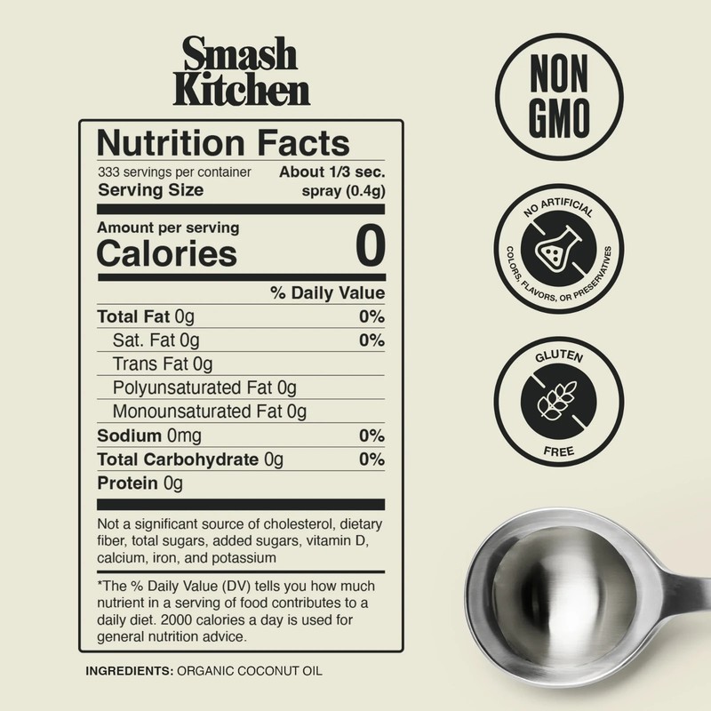 Smash Kitchen Organic Coconut Oil Spray, 4.7 fl oz Can gallery