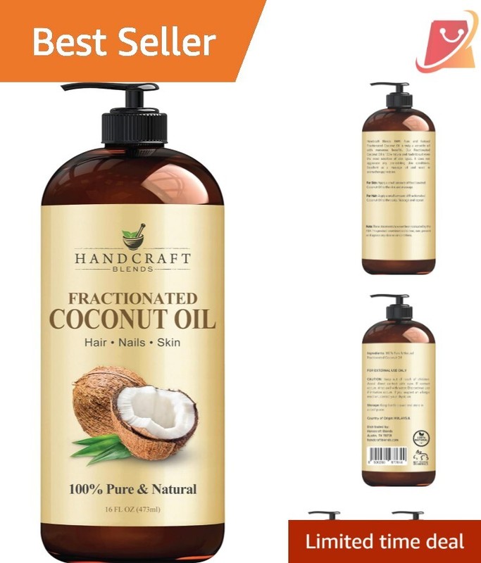 Versatile 100% Pure Fractionated Coconut Oil – 16 Fl Oz for Beauty & Wellness