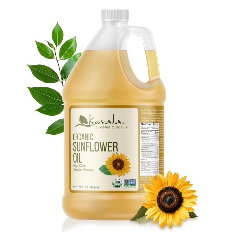 Kevala Organic Sunflower Oil – Oil Rich in Vitamin E for Cooking and Body Car…