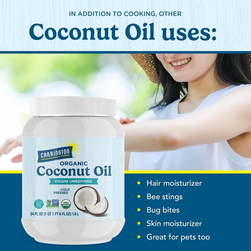 Carrington Farms Organic Unrefined Coconut Oil, 54 Fl Oz (Pack of 1) gallery