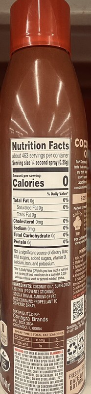 PAM COCONUT Oil Non stick Cooking & Baking Spray - NON HYDROGENATED - 5 Oz gallery