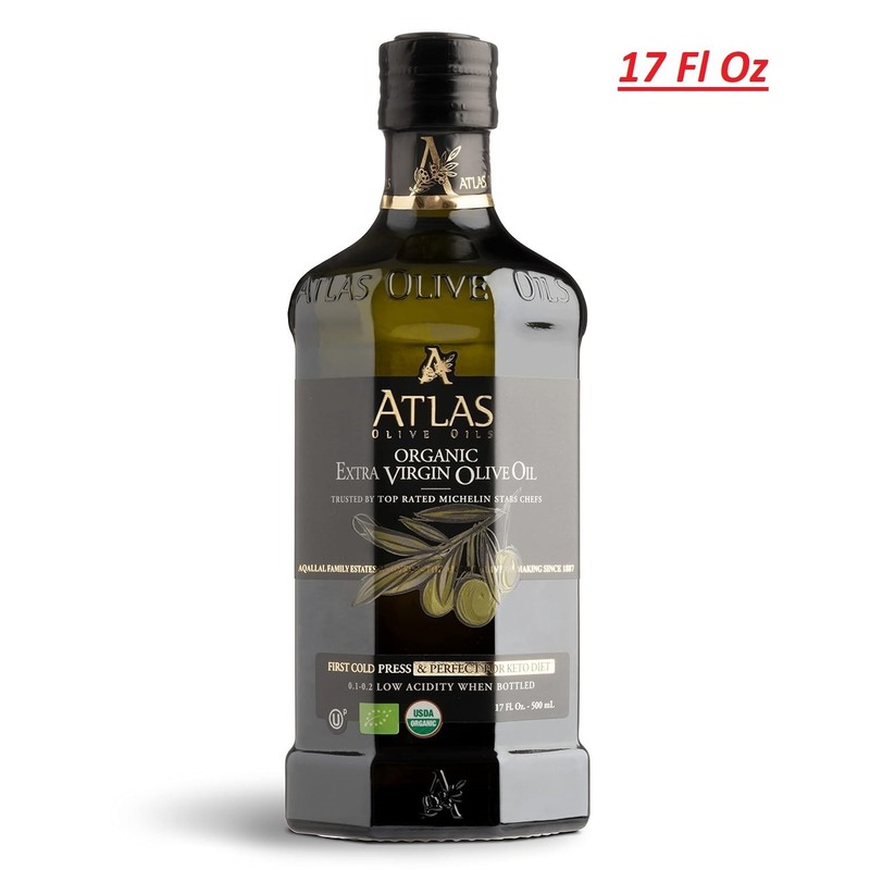 Atlas Organic Cold Pressed Moroccan Extra Virgin Olive Oil, Polyphenol Rich, NEW