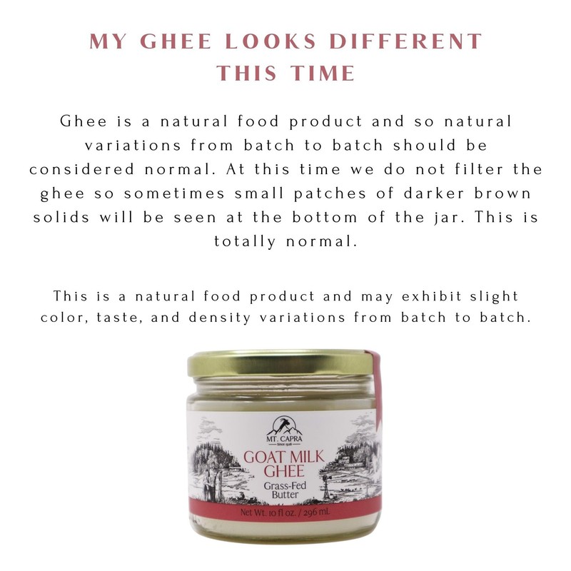Mt. Capra Goat Milk Ghee | GrassFed Clarified Butter High in MCT Oil Perfect ... gallery