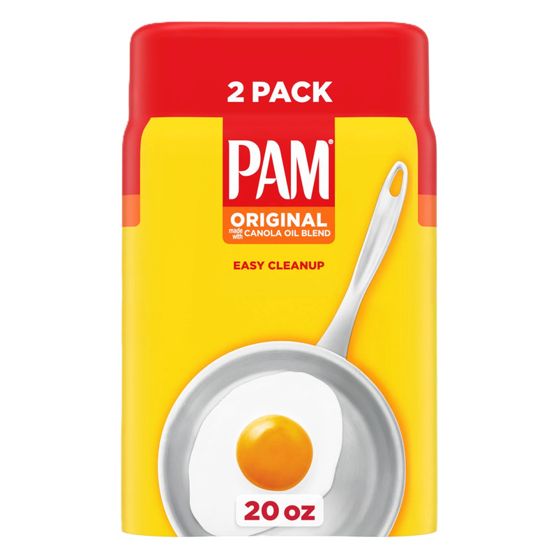 PAM Original Cooking Spray Canola Oil Nonstick Cooking & Baking Spray 2 Pack