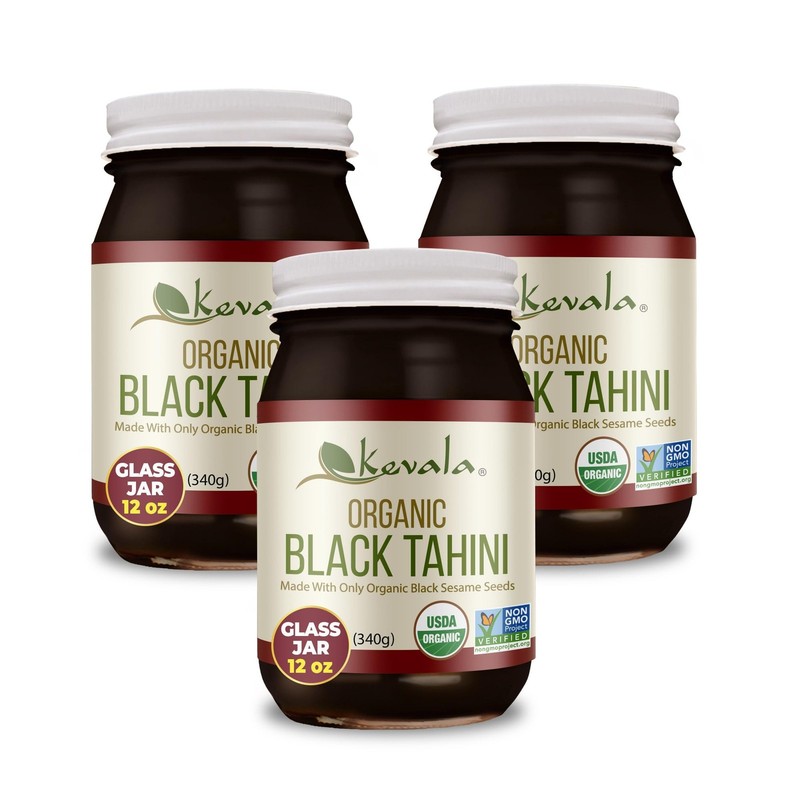 Organic Black Tahini – Gluten Free Black Sesame Paste (12 Oz (Pack of 3))
