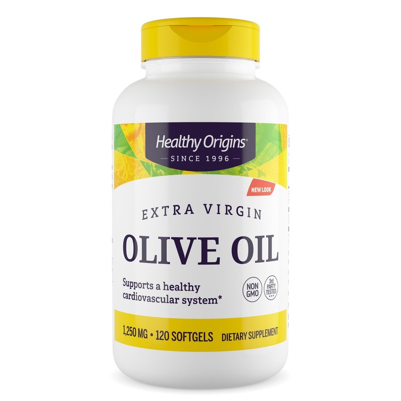 Healthy Origins Extra Virgin Olive Oil 1,250 mg (Made 120 Count (Pack of 1)