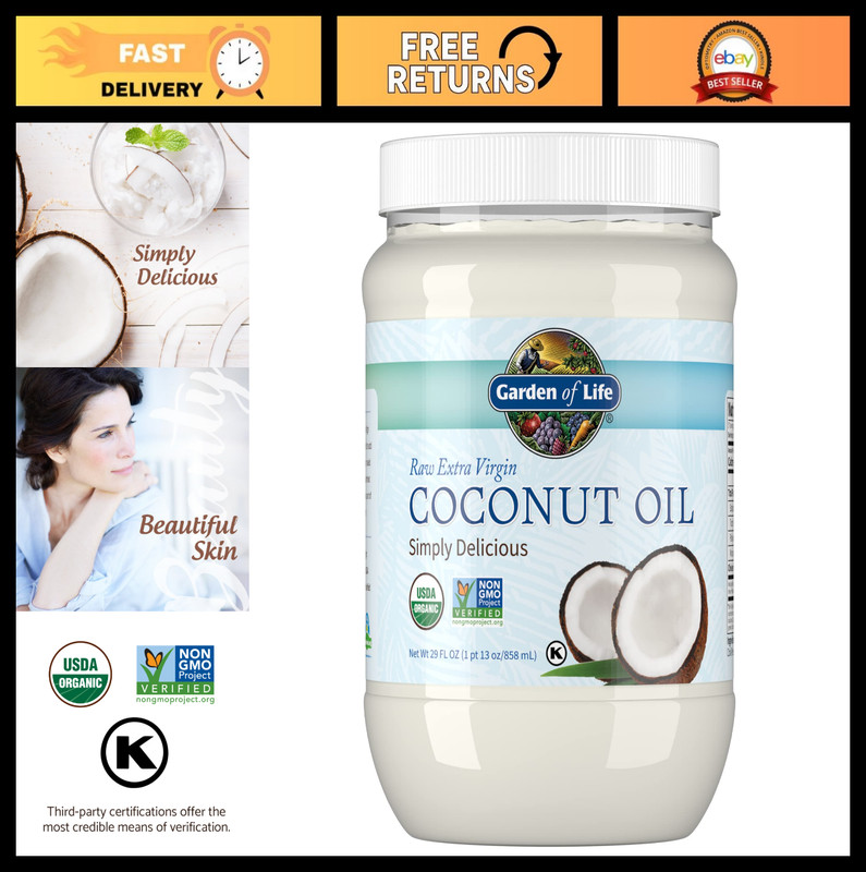 Organic Extra Virgin Coconut Oil - Raw Unrefined Cold Pressed, 57 Servings for H