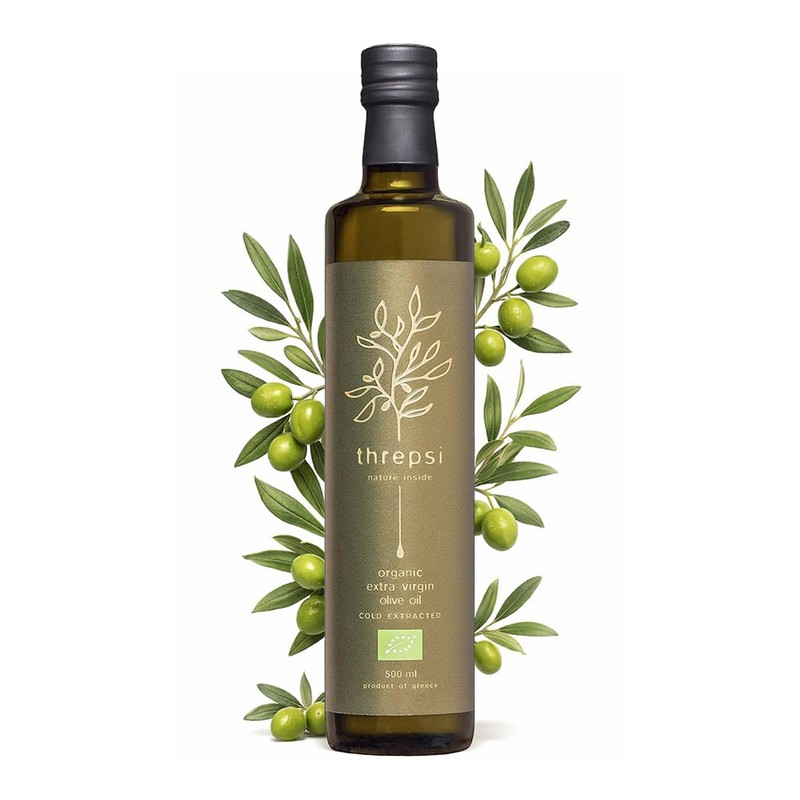 Threpsi Organic Extra Virgin Olive Oil | Extracted 16.91 Fl Oz (Pack of 1)