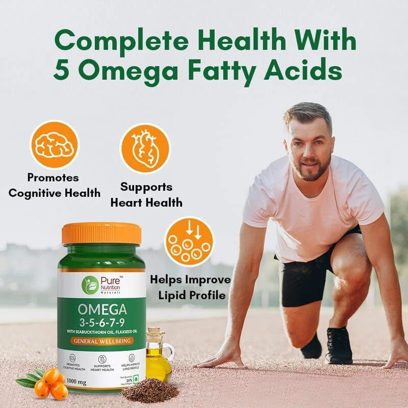 Vegan Omega 3-5-6-7-9 with Seabuckthorn Oil, Flaxseed Oil ,olive oil 30 Veg Cap gallery