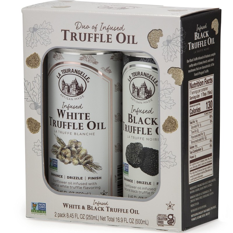 , White Truffle Oil & Black Truffle Oil Set, Complex Gourmet Earthy Flavor fo... gallery