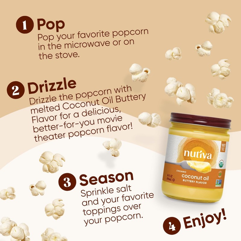 Nutiva Organic Coconut Oil with Non-Dairy Butter Flavor, 14 Ounce Pack of 2, ... gallery