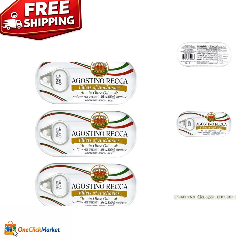 Versatile Gourmet Anchovies in Olive Oil, 1.76 oz – Enhance Mediterranean Dishes
