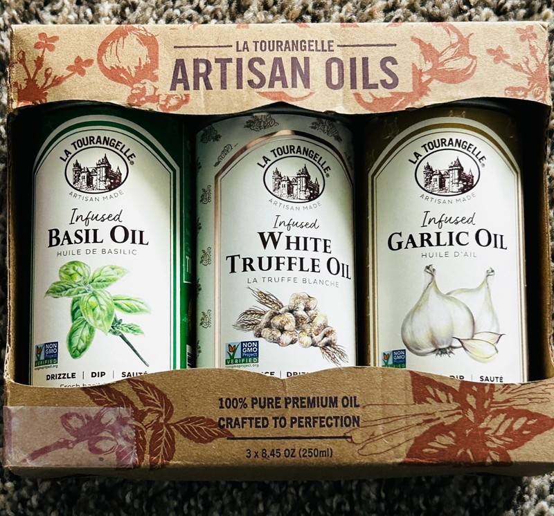 La Tourangelle Infused Trio of Oils Basil Oil Garlic Oil White Truffle Oil NEW