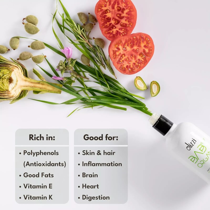 Olizzi Baby Organic Extra Virgin Olive Oil, 16.9oz – Cold Pressed for Baby Food gallery