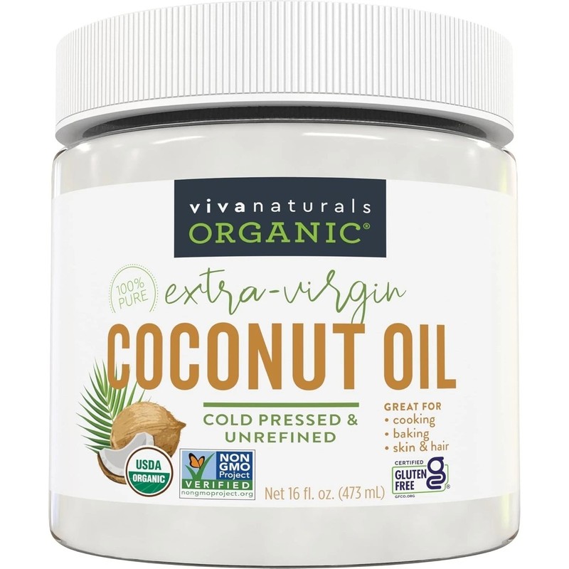 16 fl oz Viva Naturals Coconut Oil USDA Organic, Unrefined Extra Virgin, Non-GMO