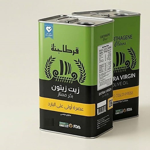 Cartagena Extra Virgin Olive Oil 3L First Cold Pressed Tunisian Tin زيت زيتون