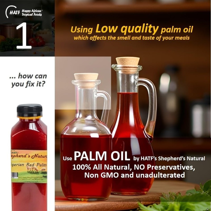 HATF's Shepherd's Natural Red Palm Oil (500ml/16.9 fl. oz) 100% All Natural gallery