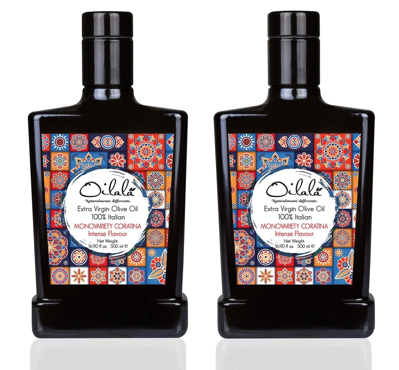 Oilala Extra Virgin Olive Oil, Coratina, High Polyphenols 500ml (Pack of 2)