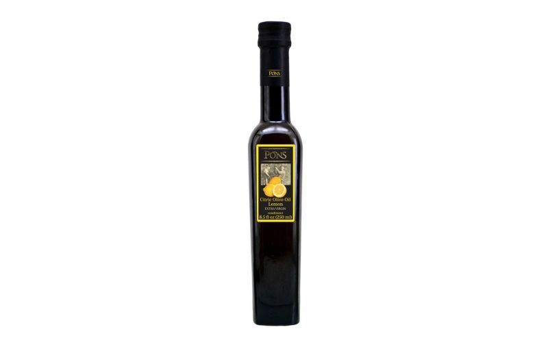 PONS Lemon Zest Extra Virgin Olive Oil, Six 8.5 Oz Glass Bottles