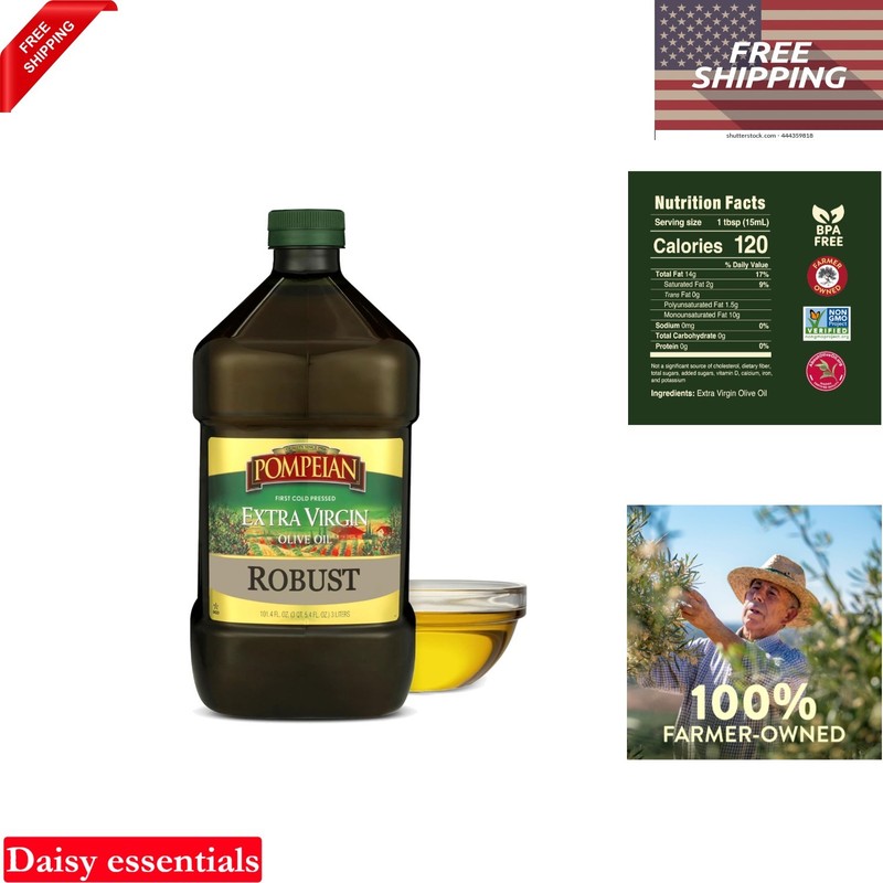 Extra Virgin Olive Oil 101 fl oz Cold Pressed for Cooking Salad Dressings