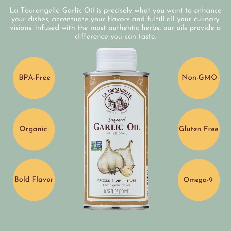 La Tourangelle Infused Trio of Oils - Basil Oil Garlic Oil White Truffle OilC... gallery