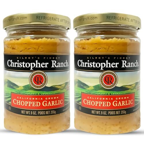 Chopped Garlic in Olive Oil 9 oz Pack of 2 Flavorful Cooking Essentials