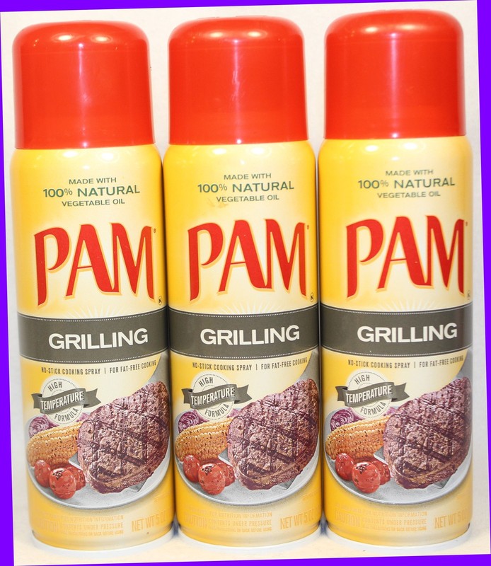3 PAM with 100% Natural Vegetable Oil GRILLING Non-Stick Cooking Spray High Temp