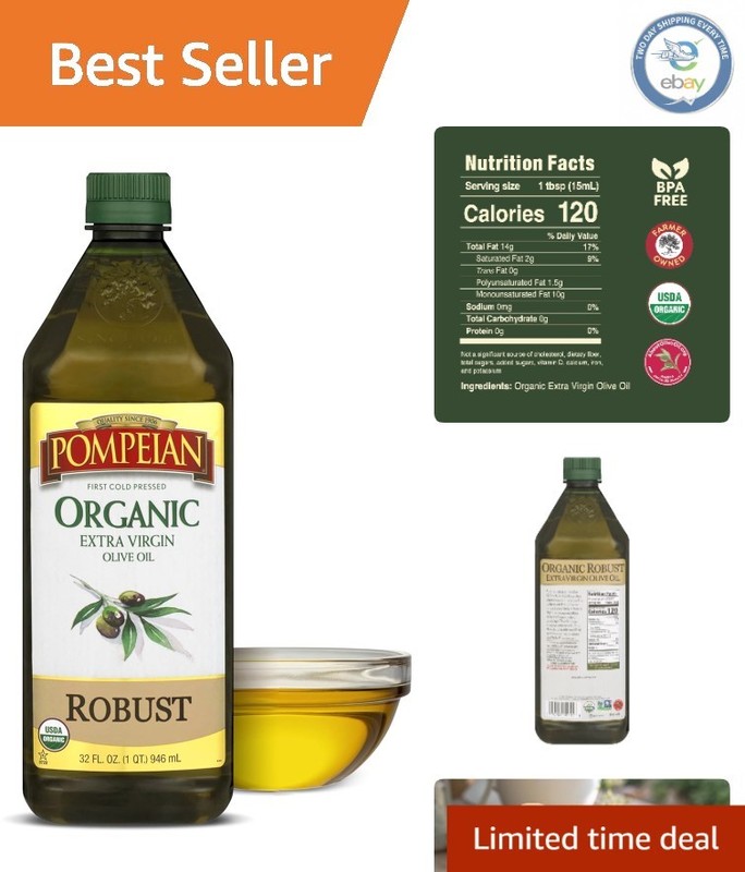Authentic USDA Organic Extra Virgin Olive Oil, 32 FL.OZ – Perfect for Dressings