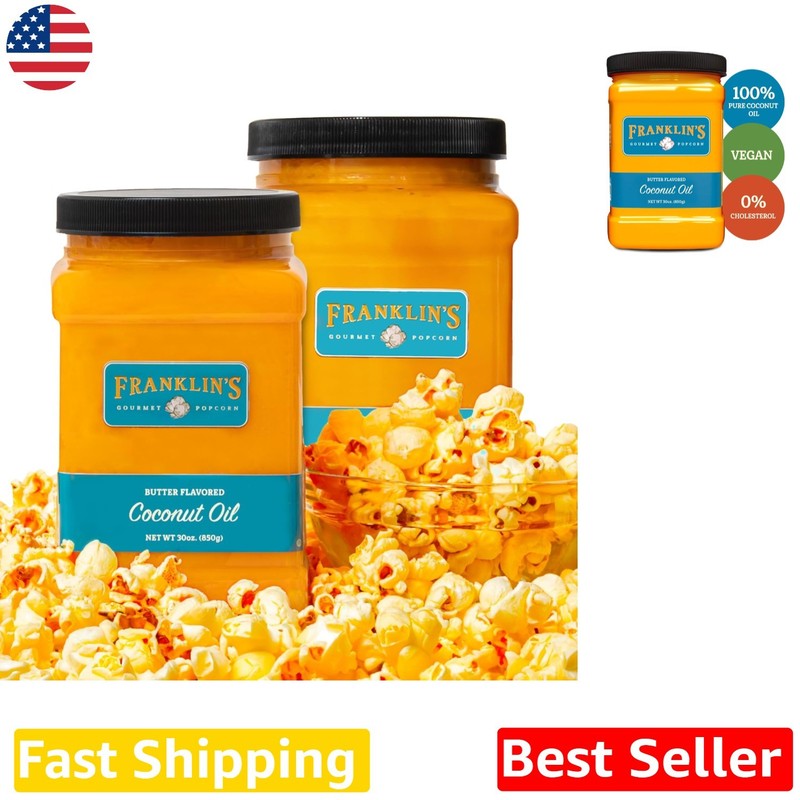 Franklin’s Butter Popcorn Oil 2-Pack, Zero Trans Fat, Gluten-Free