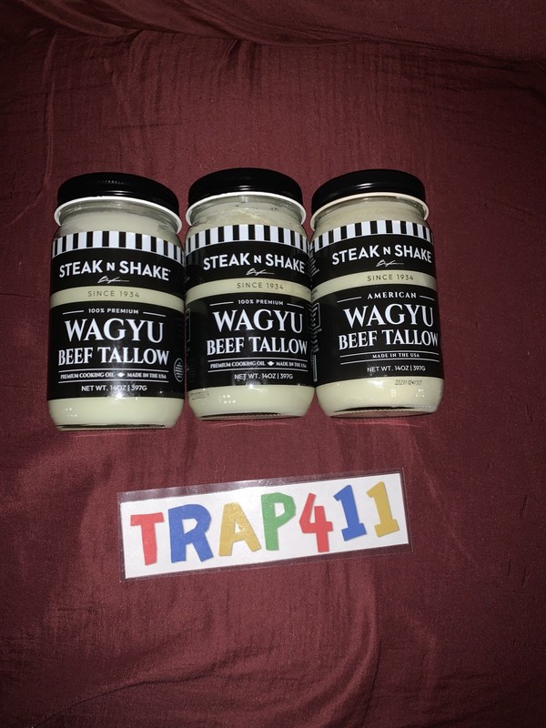 WAGYU BEEF TALLOW STEAK N SHAKE 42OZ PREMIUM COOKING OIL (SET OF 3)