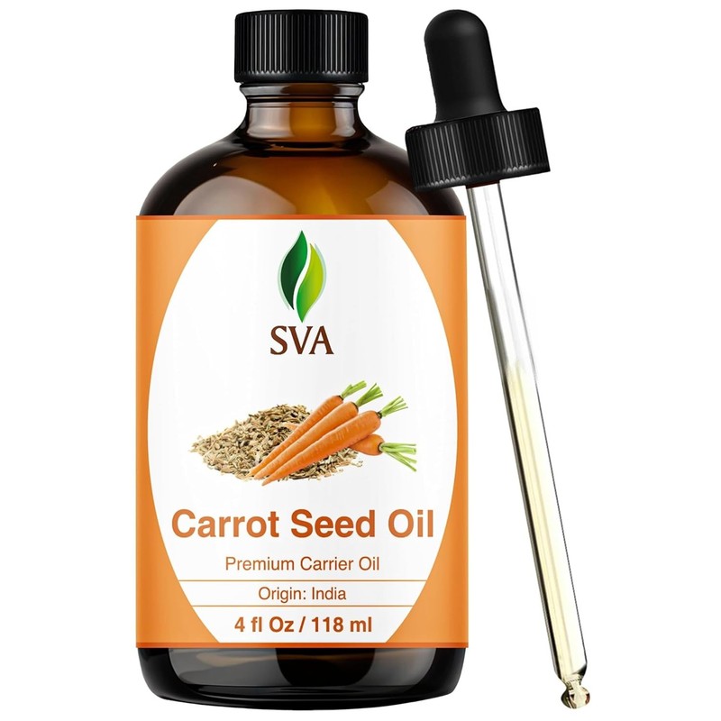 “Aceite semilla zanahoria sva 4oz prensado en frio natural cara piel cabello mas