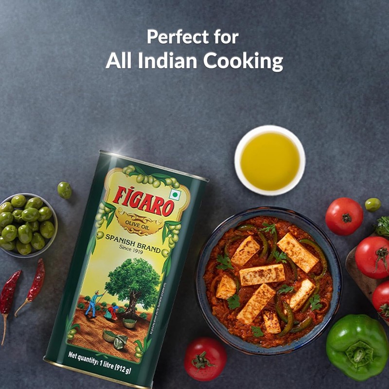 Figaro Pure Olive Oil 200ml Tin | All-Purpose Cooking Oil | Imported from Spain gallery