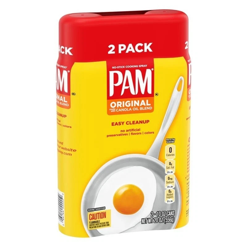 2 Pack PAM Original Cooking Spray Canola Oil Nonstick Cooking & Baking Spray New gallery