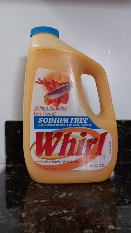 Whirl Sodium Free Premium Butter Flavored Vegetable Oil 1 Gallon