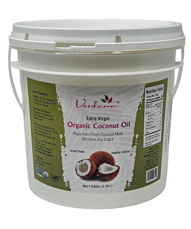 “Extra Virgin Coconut Oil – USDA Organic, Unrefined Cold Pressed Oil for Bakin..