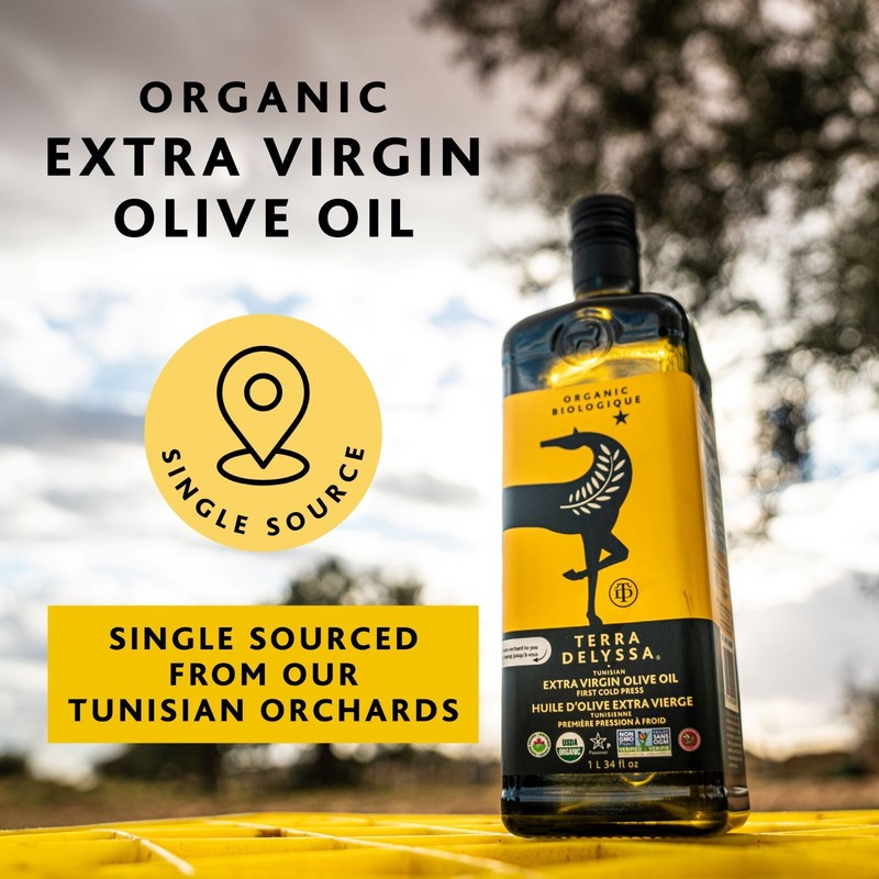 Terra Delyssa Organic Extra Virgin Olive Oil 34 Fl. Oz Glass Gluten-Free Natural gallery